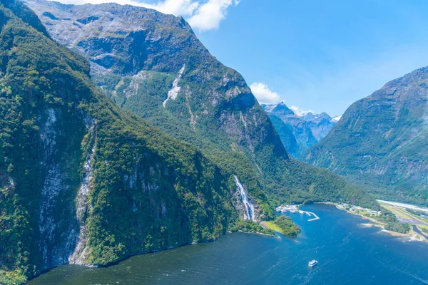 Aerial View Milford Sound New Zealand — Stock Photo, Image