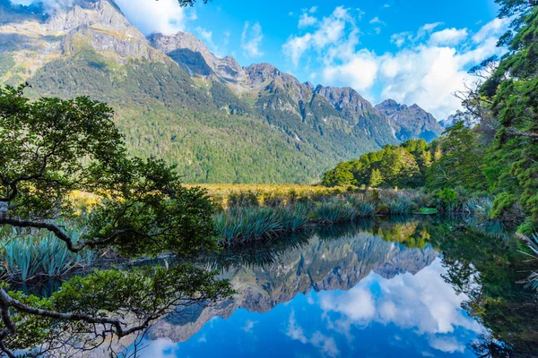 Дзеркальні Озера Шляху Протоки Мілфорд Нова Зеландія — стокове фото