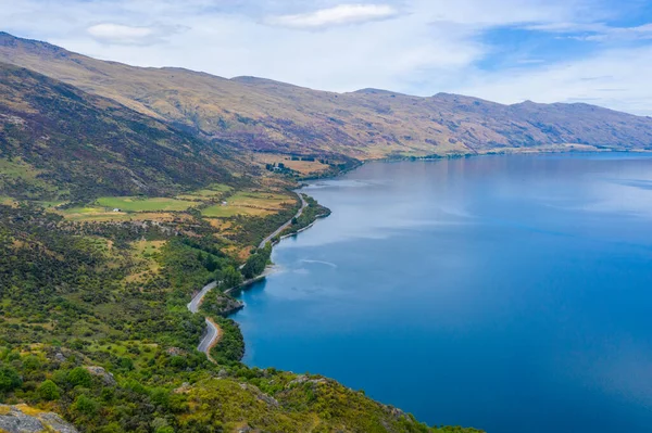 Vista Aérea Lago Wakatipu Nova Zelândia — Fotografia de Stock