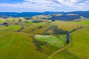 Yeni Zelanda 'nın Caitlins bölgesinin hava manzarası