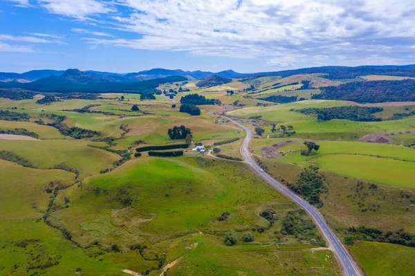 Estrada Que Passa Pela Região Catlins Nova Zelândia — Fotografia de Stock