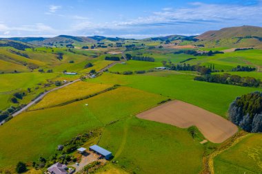 Yeni Zelanda 'nın Catlins bölgesinden geçen yol