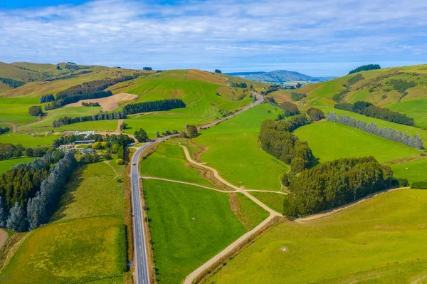 Droga Przebiegająca Przez Region Catlins Nowej Zelandii — Zdjęcie stockowe