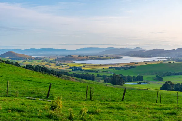 Vue Aérienne Lac Waihola Nouvelle Zélande — Photo