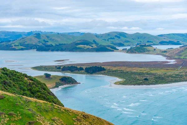 Vista Aérea Entrada Hoopers Península Otago Nova Zelândia — Fotografia de Stock