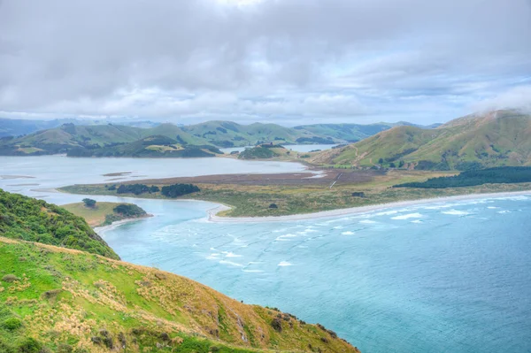 Luchtfoto Van Hoopers Inlaat Bij Otago Schiereiland Nieuw Zeeland — Stockfoto