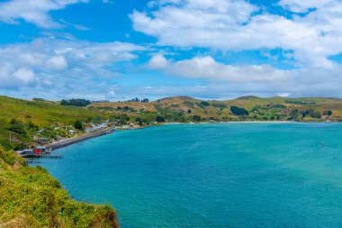 Yeni Zelanda 'daki Otago yarımadasındaki evler