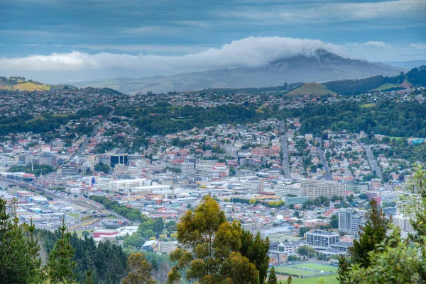 Vista Aérea Centro Dunedin Nova Zelândia — Fotografia de Stock