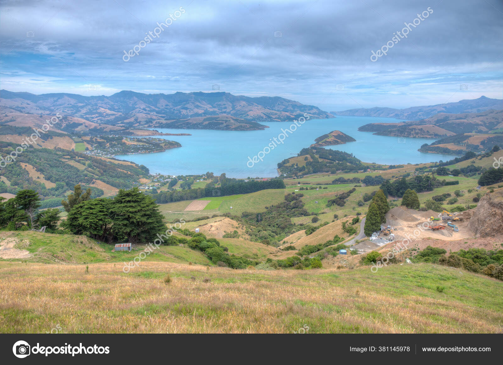 Onawe Peninsula Akaroa Banks Peninsula New Zealand Stock Photo by
