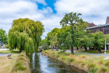 Christchurch, Yeni Zelanda 'daki Avon nehrinin kıyısında.