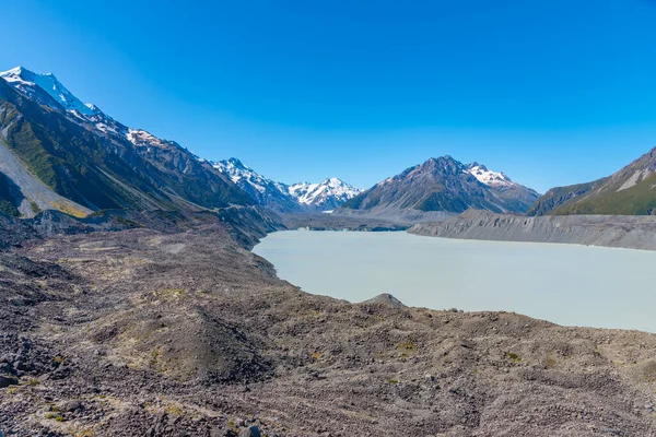 新西兰Aoraki Cook国家公园塔斯曼冰川和塔斯曼湖 — 图库照片