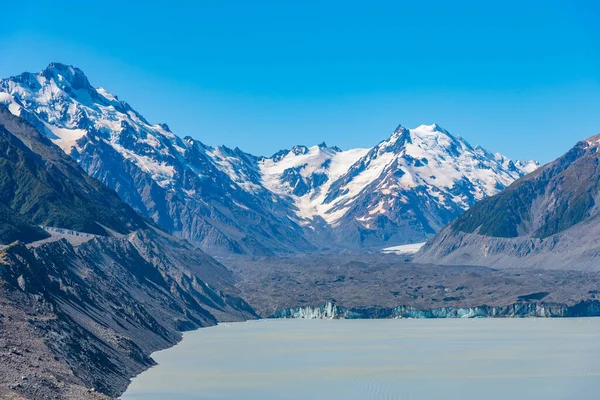 Παγετώνας Tasman Και Λίμνη Tasman Στο Εθνικό Πάρκο Aoraki Cook — Φωτογραφία Αρχείου