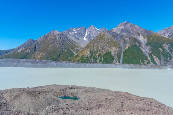 Tasmanův Ledovec Tasmanovo Jezero Národním Parku Aoraki Cook Novém Zélandu — Stock fotografie