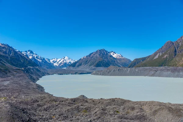 Lodowiec Tasman Jezioro Tasman Parku Narodowym Aoraki Cook Nowej Zelandii — Zdjęcie stockowe