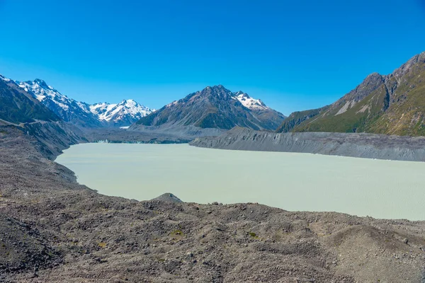 Tasman Glaciär Och Tasman Sjö Vid Aoraki Cook Nationalpark Nya — Stockfoto