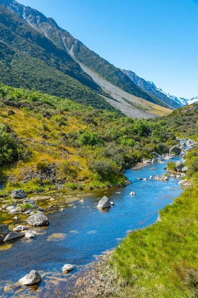 Річка Гукер Aoraki Національний Парк Кук Новій Зеландії — стокове фото