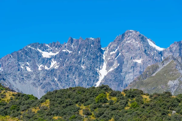 Κορυφές Του Εθνικού Πάρκου Aoraki Mount Cook Στη Νέα Ζηλανδία — Φωτογραφία Αρχείου