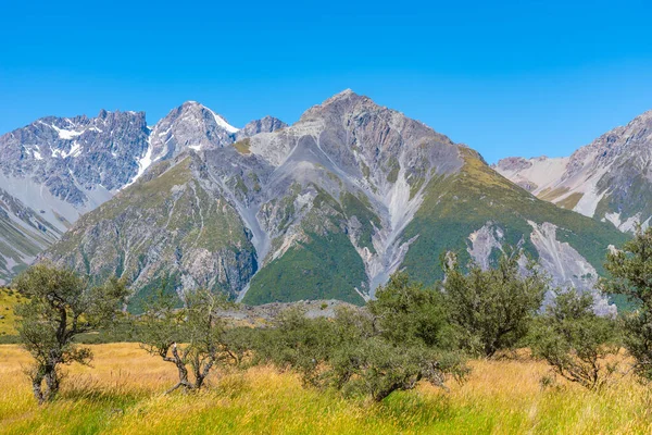 Pieken Van Aoraki Mount Cook Nationaal Park Nieuw Zeeland — Stockfoto