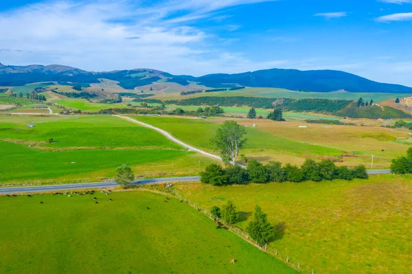 Vue Aérienne Paysage Rural Île Sud Nouvelle Zélande — Photo