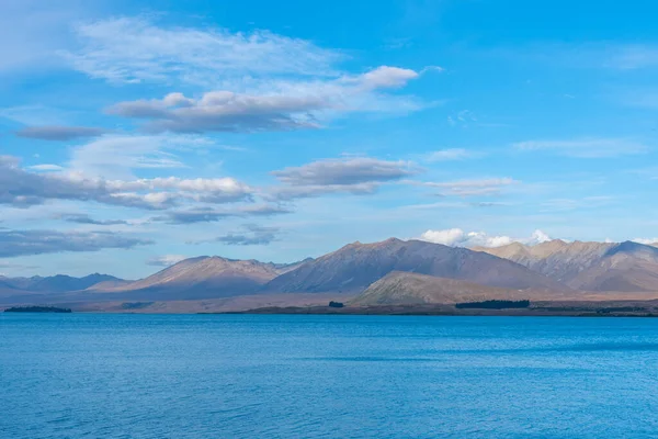 Vista Pôr Sol Lago Tekapo Nova Zelândia — Fotografia de Stock