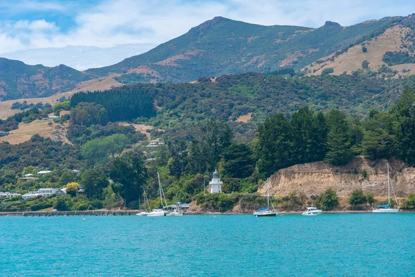 Φάρος Στην Akaroa Νέα Ζηλανδία — Φωτογραφία Αρχείου