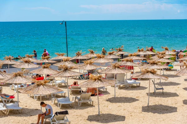 Balchik Bulgarien Juli 2019 Blick Auf Einen Sonnigen Tag Strand — Stockfoto