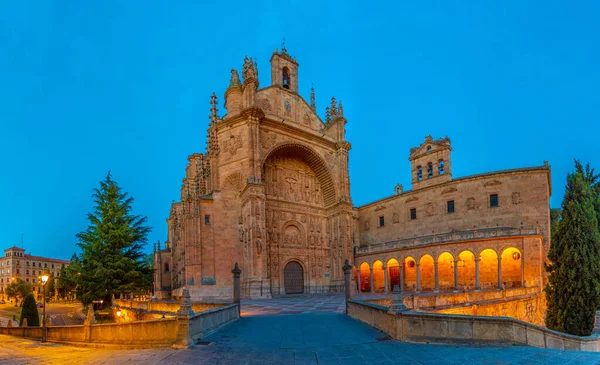 Zonsondergang Uitzicht Het Klooster Van San Esteban Salamanca Spai — Stockfoto