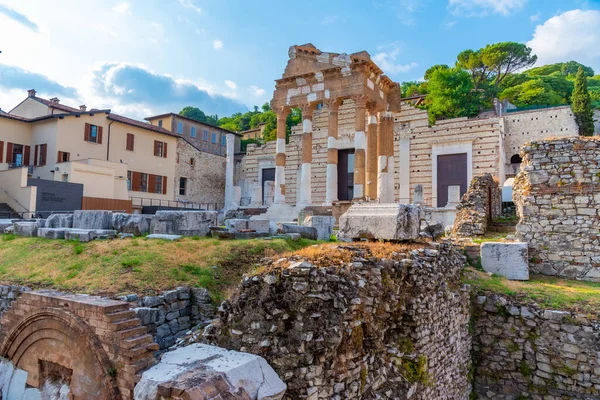 Romerska Ruiner Tempio Capitolino Brescia Italien — Stockfoto