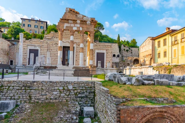Talya Nın Brescia Kentindeki Tempio Capitolino Kalıntıları — Stok fotoğraf