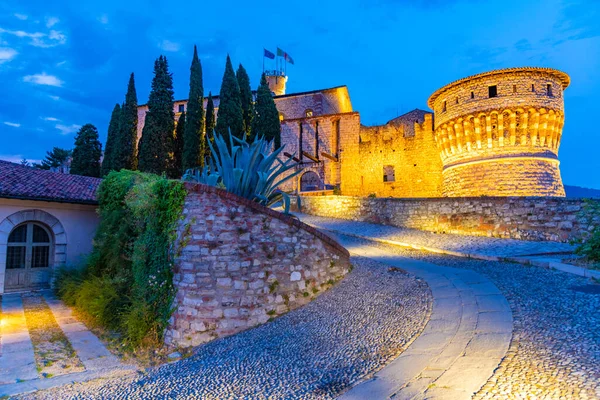 Vista Atardecer Del Castillo Brescia Italia — Foto de Stock