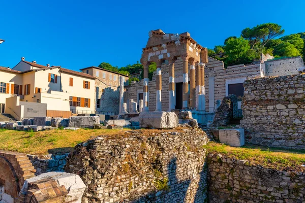 Romerska Ruiner Tempio Capitolino Brescia Italien — Stockfoto