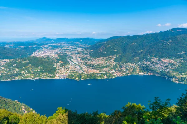 Widok Lotu Ptaka Miejscowości Cernobbio Tavernola Pobliżu Jeziora Como Włoszech — Zdjęcie stockowe