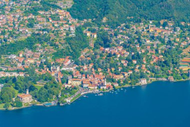 Villa Erba 'nın İtalya' daki Como Gölü 'ndeki hava manzarası