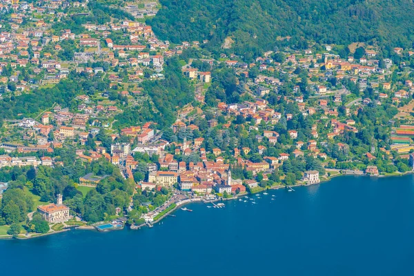 Pemandangan Udara Villa Erba Lake Como Italia — Stok Foto