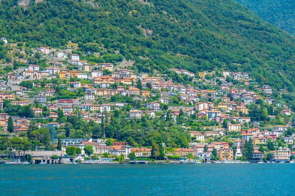 Moltrasio village and lake Como in Italy