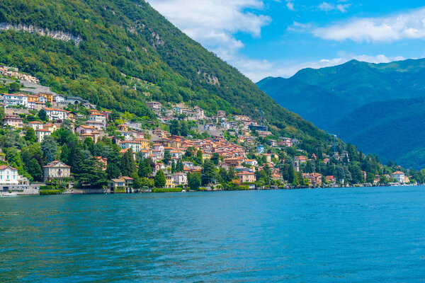 Carate village and lake Como in Italy