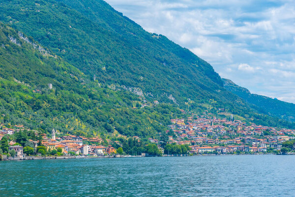 Sala Comacina village and lake Como in Italy