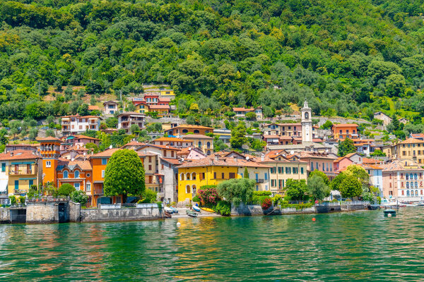 Sala Comacina village and lake Como in Italy