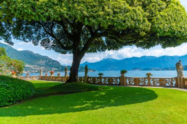 Tremezzo çiçeklerin arkasına baktı, İtalya