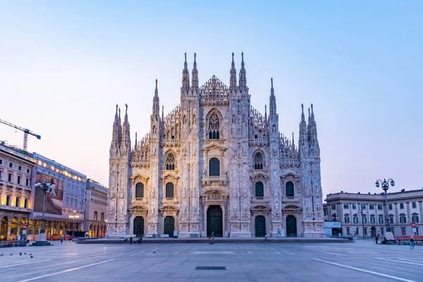 Vista Noturna Catedral Duomo Milão Itália — Fotografia de Stock