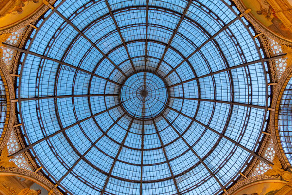 Cupola at Galleria Vittorio Emanuele II in Milano, Italy