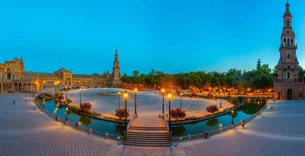 Noční Pohled Náměstí Plaza Espana Seville Spai — Stock fotografie