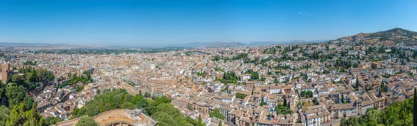 Vista Aérea Del Barrio Del Albaicín Granada Desde Fortaleza Alhambra — Foto de Stock