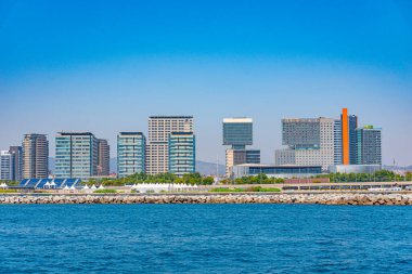 Barcelona, İspanya 'da liman forumunun kıyı şeridi