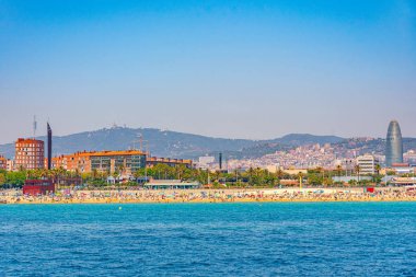 İspanya 'da Barselona' nın deniz manzarası