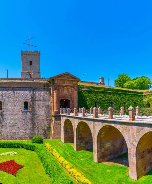 View Montjuic Castle Barcelona Spai — Stock Photo, Image