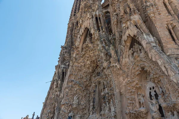 Födelsekyrkan Fasad Sagrada Familia Katedralen Barcelona Spanien — Stockfoto