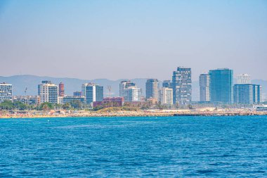 Barcelona, İspanya 'da liman forumunun kıyı şeridi