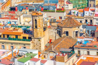 İspanya 'nın Barselona kentinin havadan görünüşü