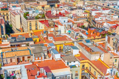 İspanya 'nın Barselona kentinin havadan görünüşü